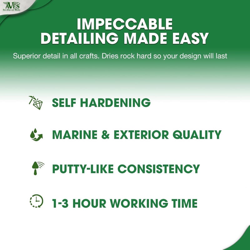 Aves Apoxie Sculpt - 2 Part Modeling Compound (A & B) - 1/4 Pound, Apoxie Sculpt for Sculpting, Modeling, Filling, Repairing, Easy to Use and Durable White/Stone White - Image 4